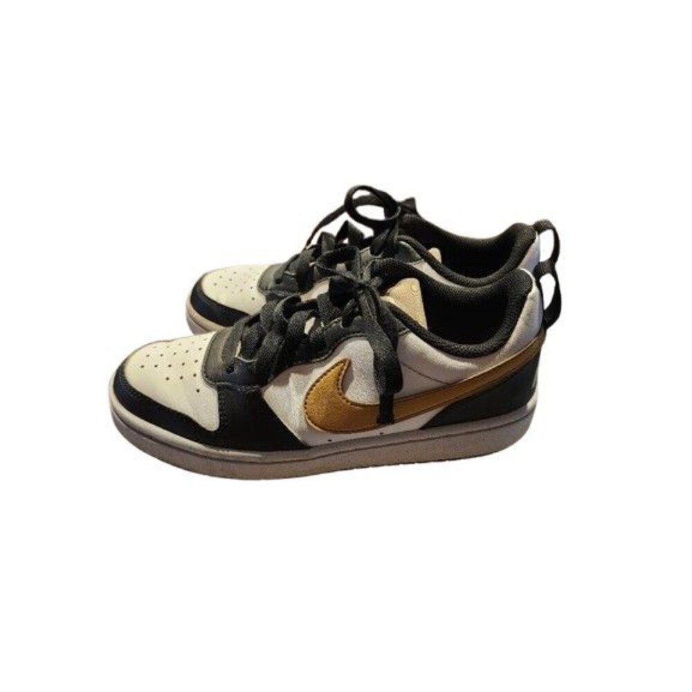 T6 Nike Court Borough Low Recraft Black Gold Sneakers US 4Y